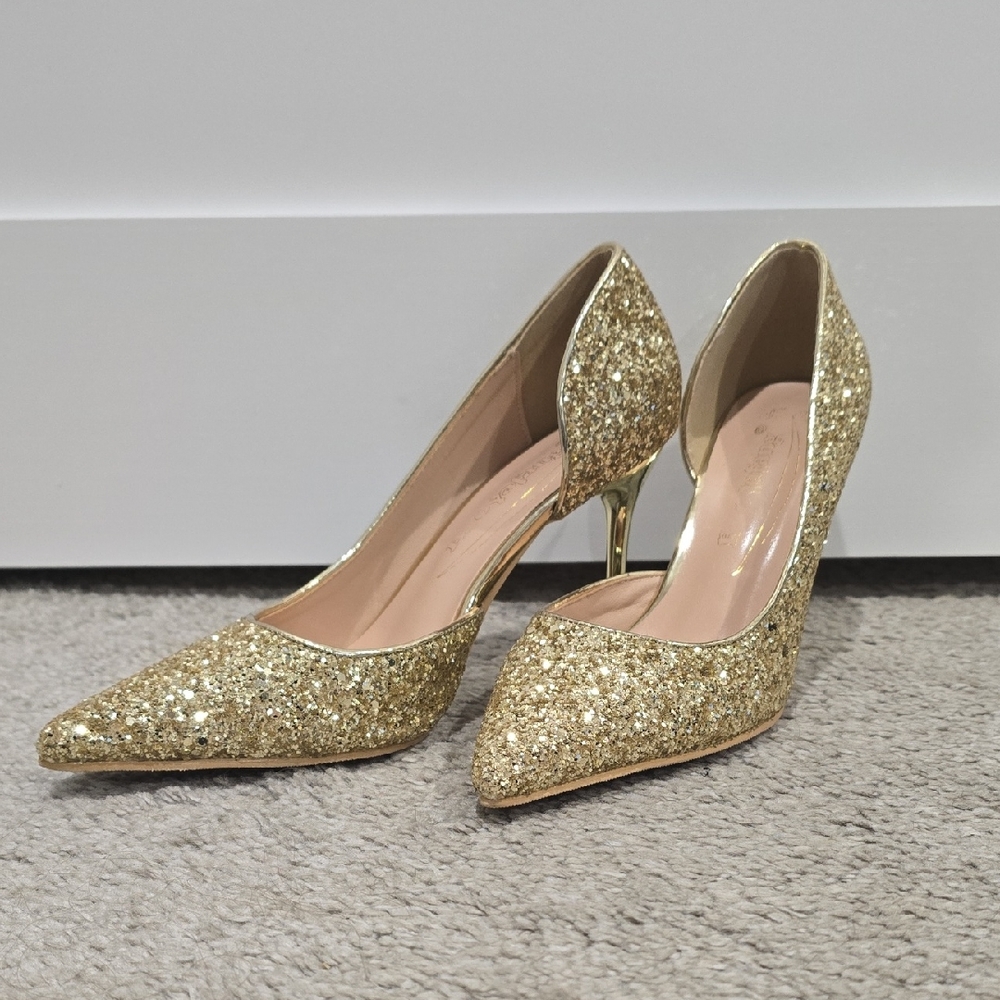 Gold Glitter Pumps